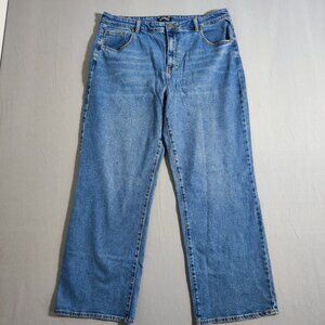 Buffalo jeans women's size 16 denim blue colour Della High rise Wide leg jean